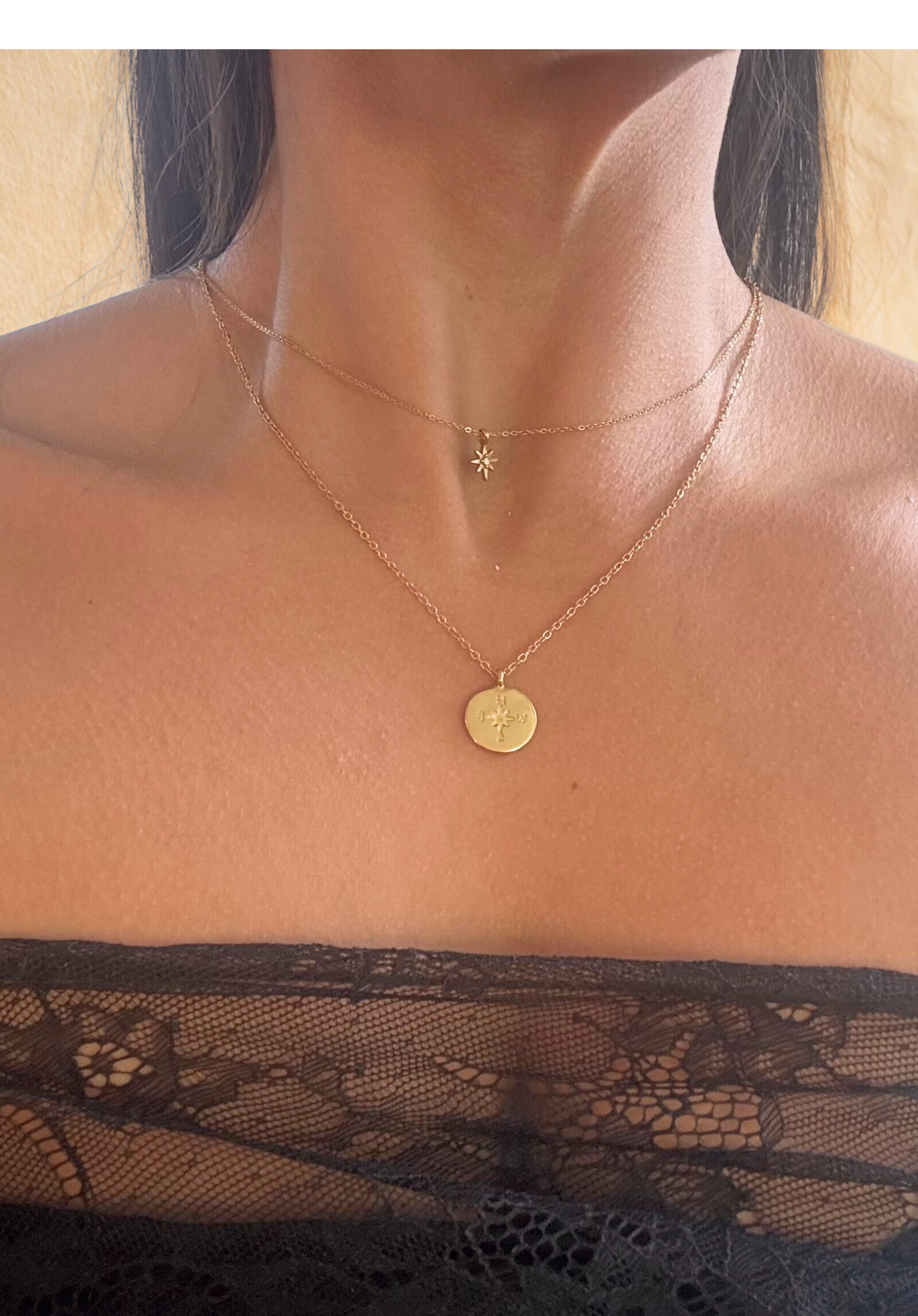 Lily Rae Gold No Matter Where Necklace On Model