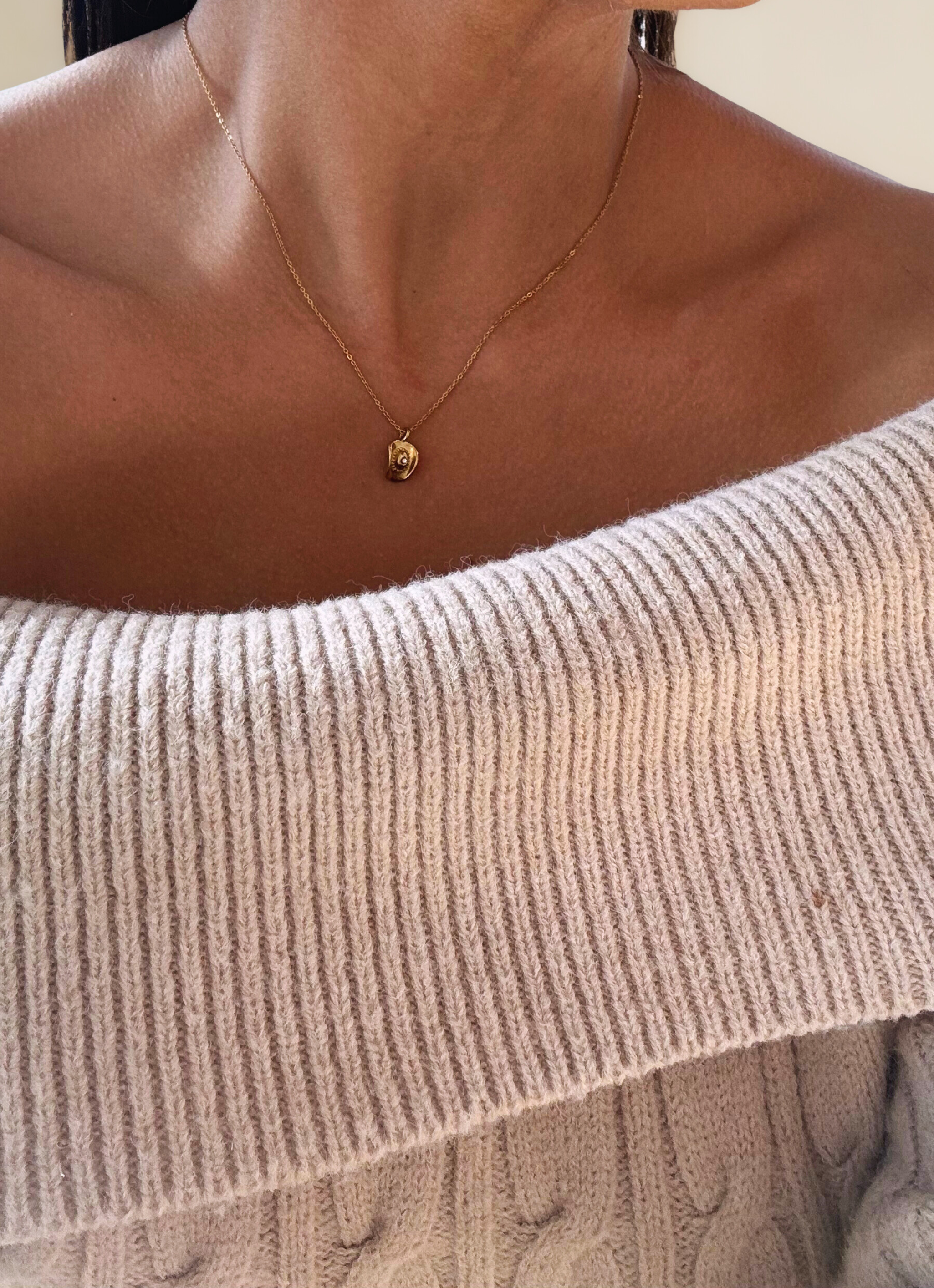 Lily Rae Gold Ride Or Die Necklace On Model