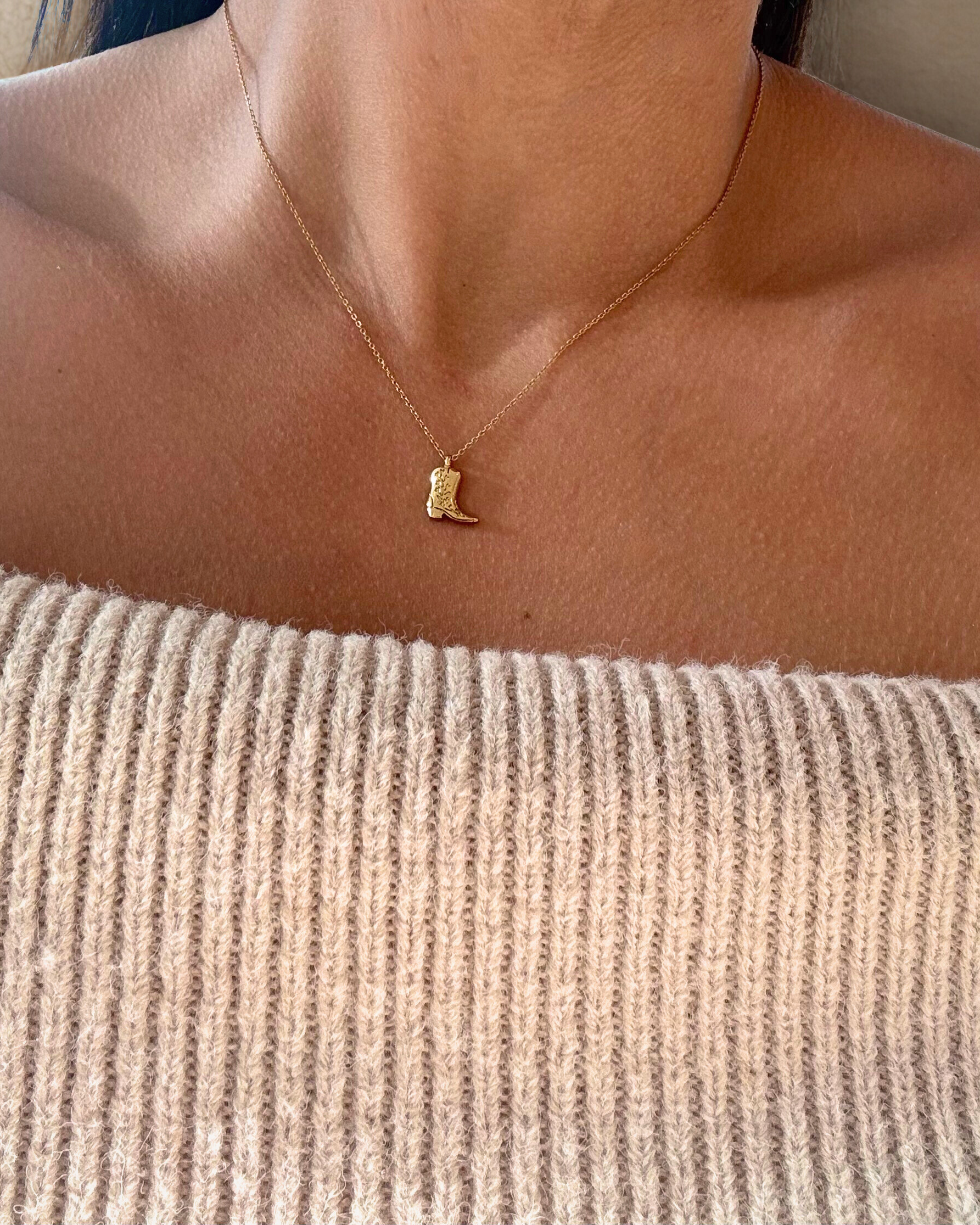 Lily Rae Gold Wild Love Necklace On Model